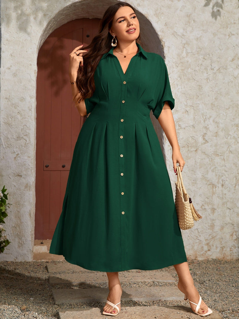 Vestido botões frontais - Plus size