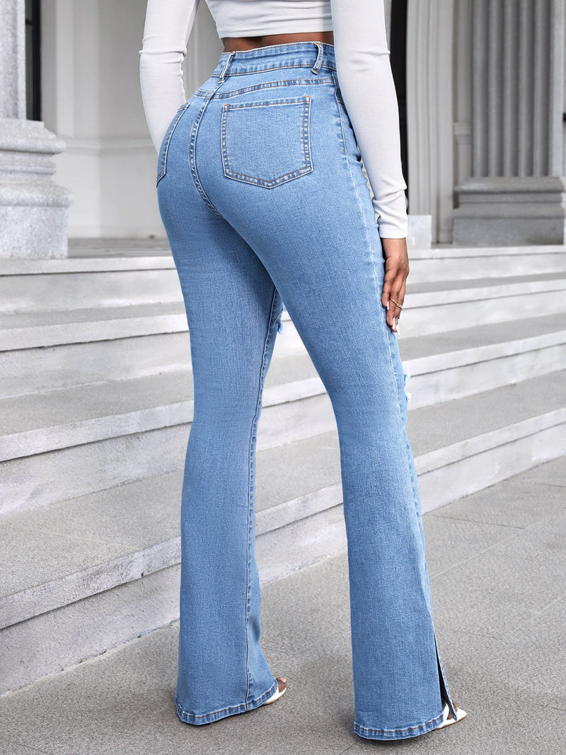 Calça jeans flare Cintura alta