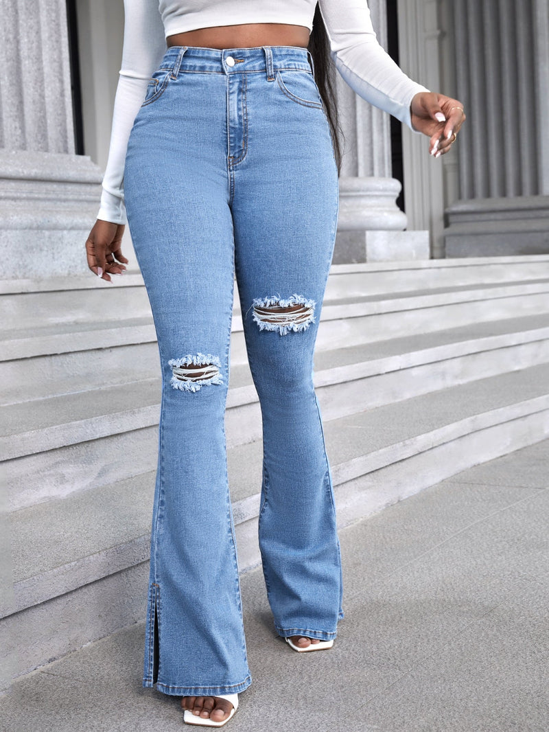 Calça jeans flare Cintura alta