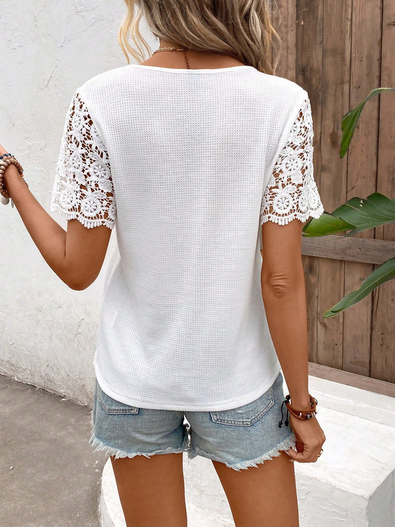 Blusa detalhe renda