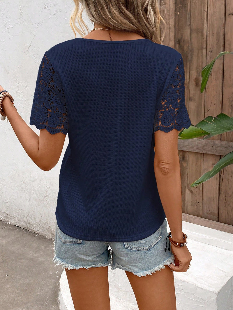 Blusa detalhe renda