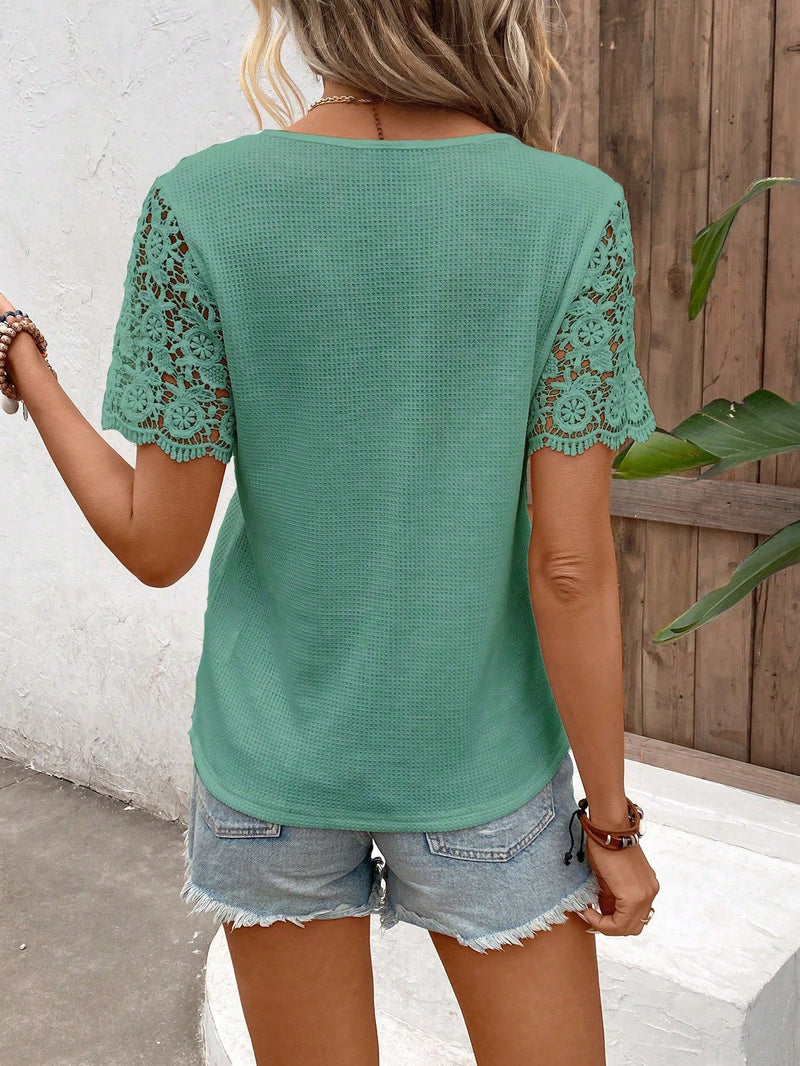 Blusa detalhe renda