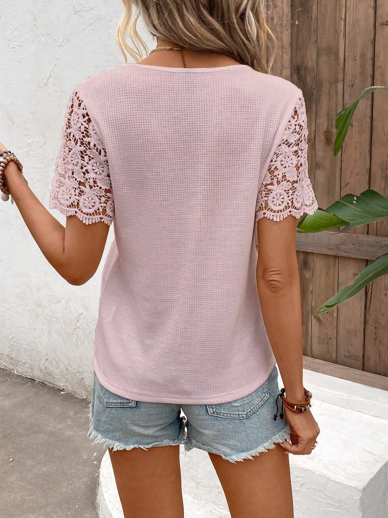 Blusa detalhe renda