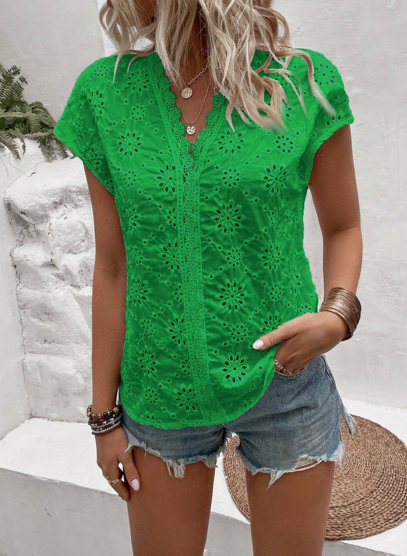 Blusa de lese, decote em V