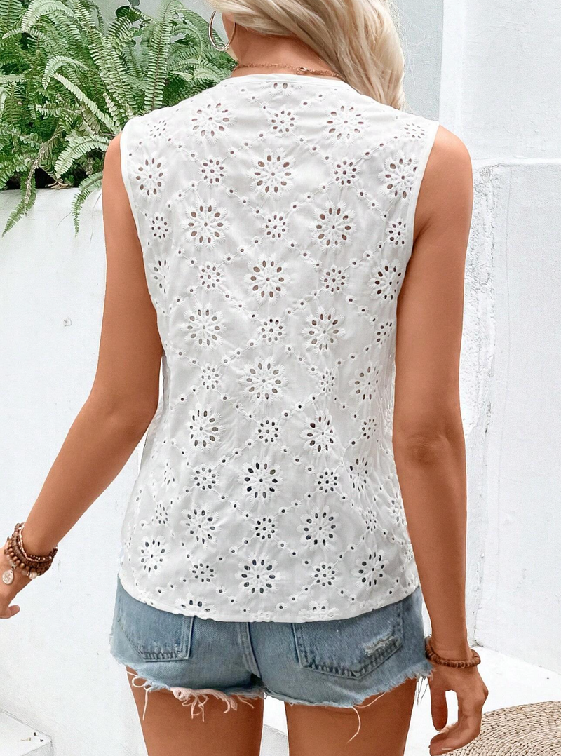 Blusa de lese com decote em V