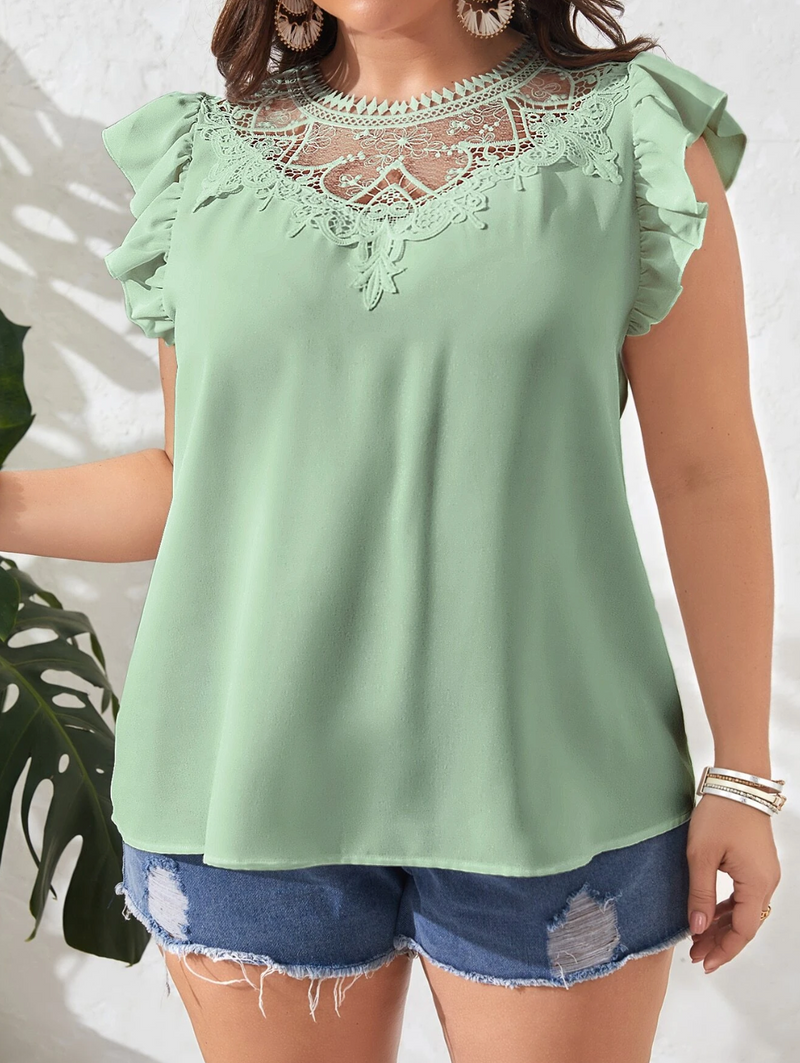 Blusa com decote em renda