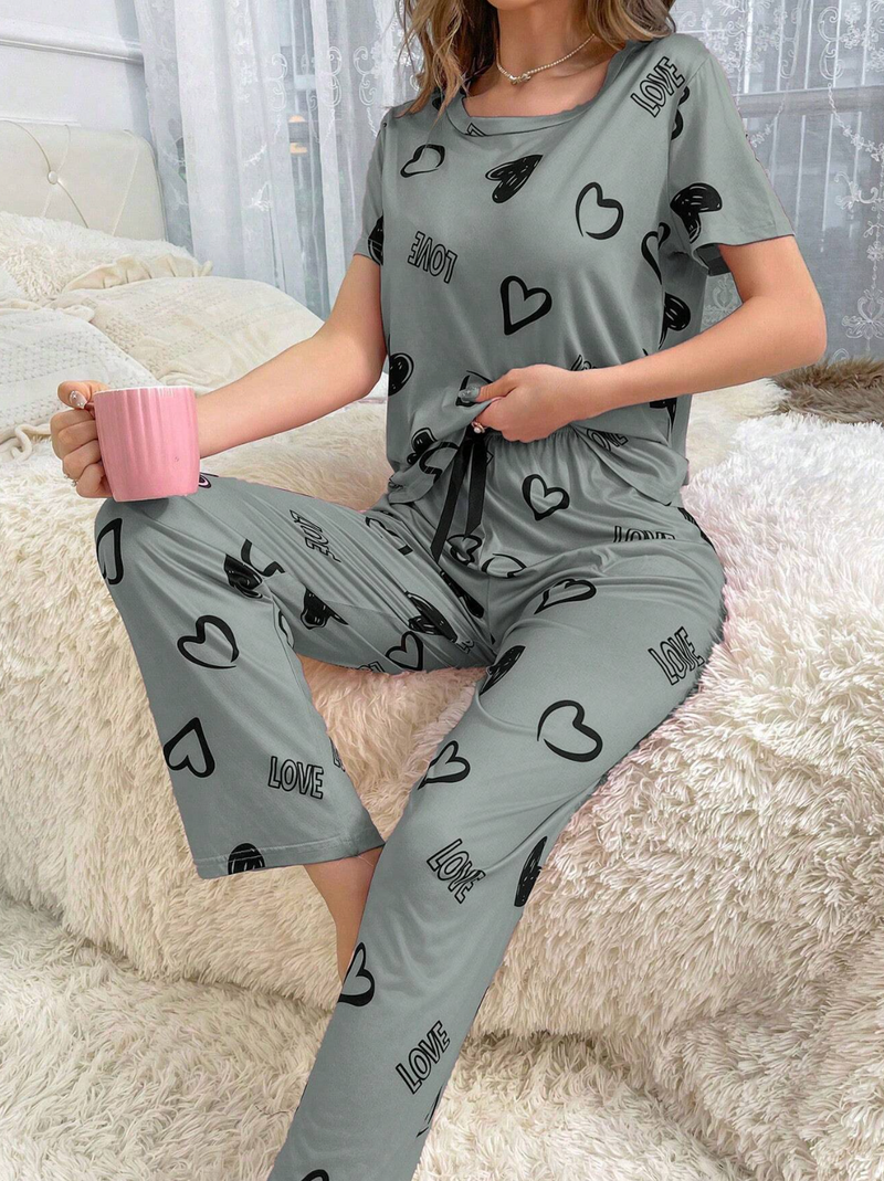 Pijama com calça estampado