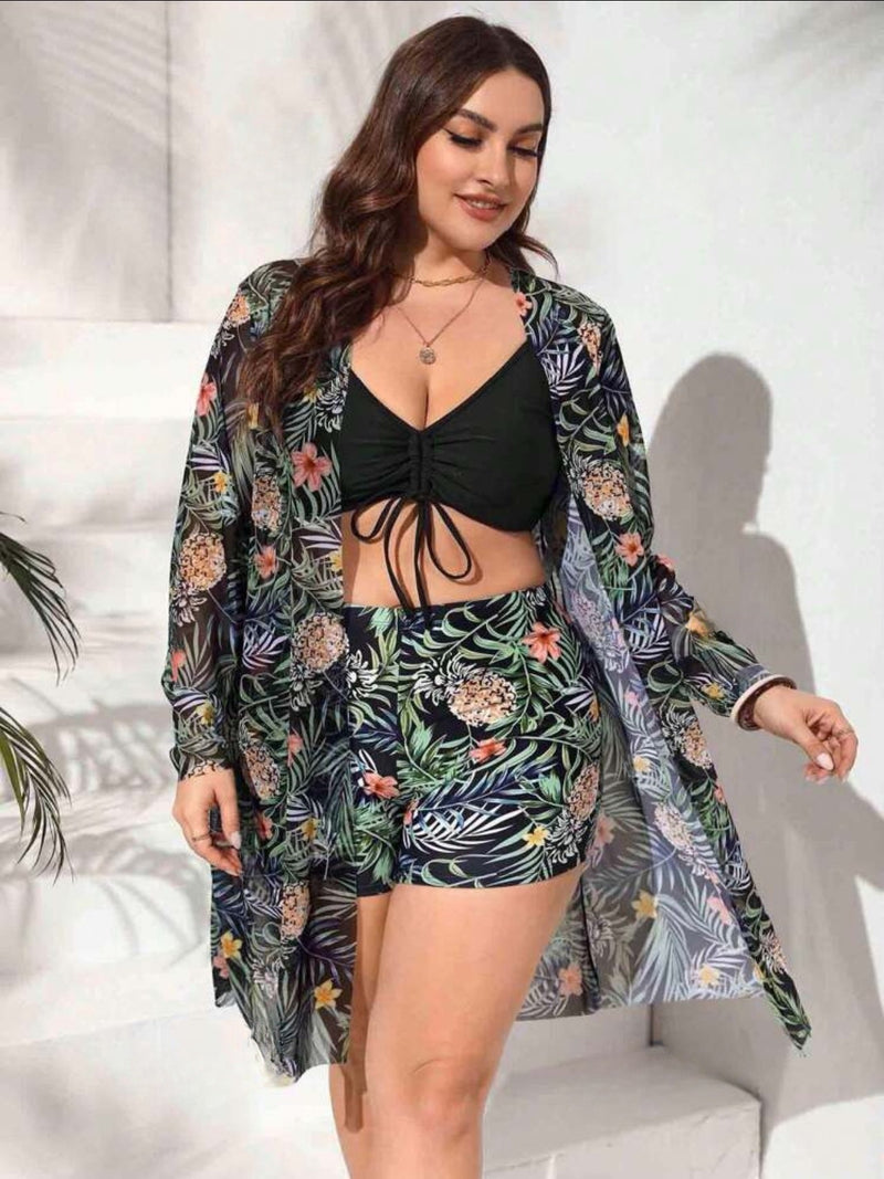 kit Maiô + Saída de praia - Plus size