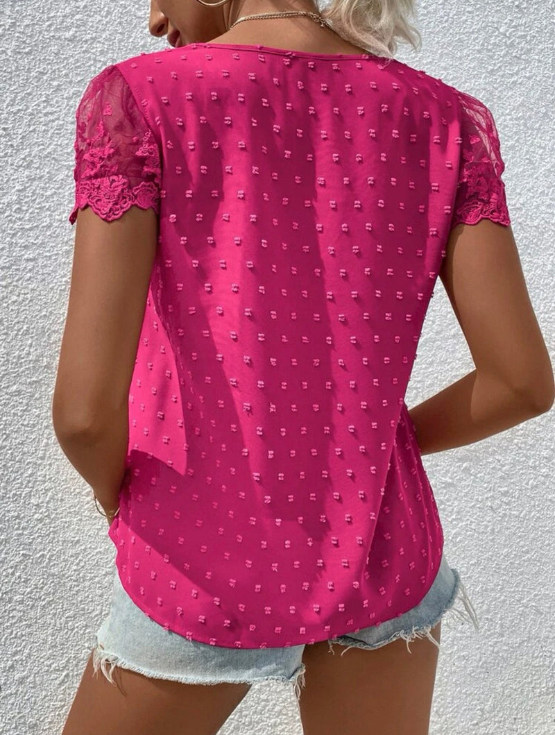 Blusa bordado de ilhós